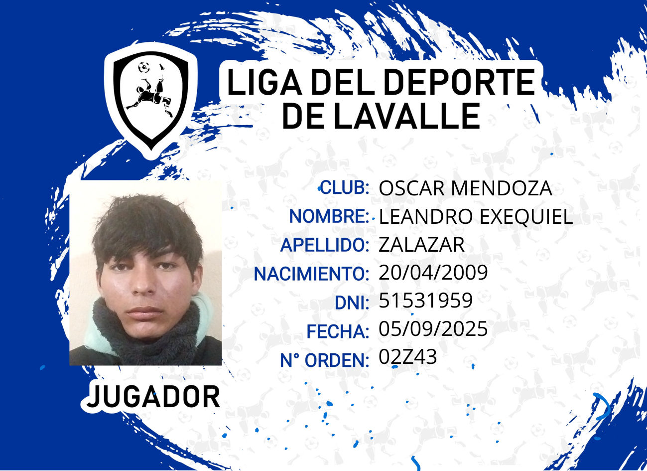 Foto carnet ZALAZAR, LEANDRO EXEQUIEL