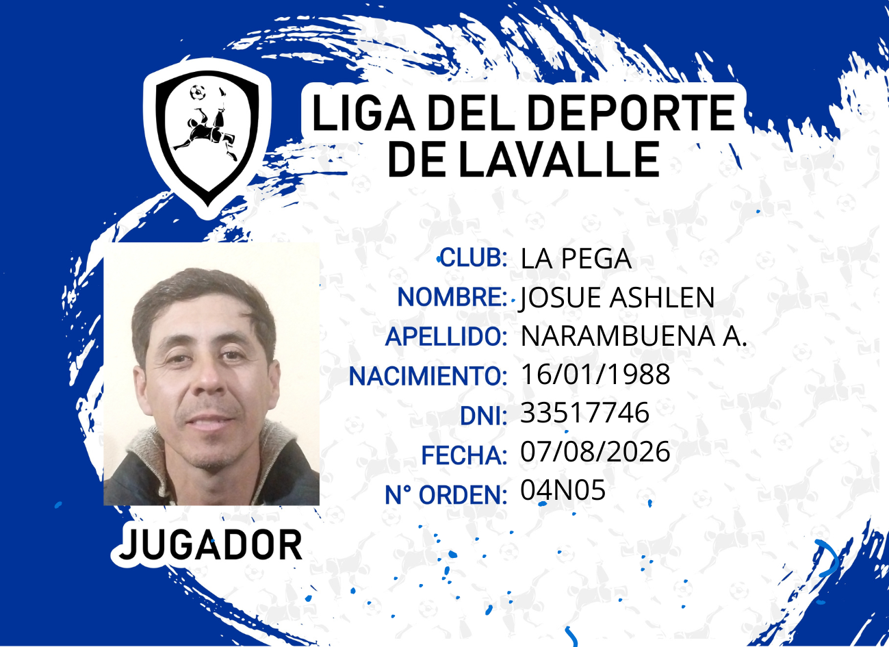 Foto carnet NARAMBUENA ARANCIBIA, JOSUE ASHLEN