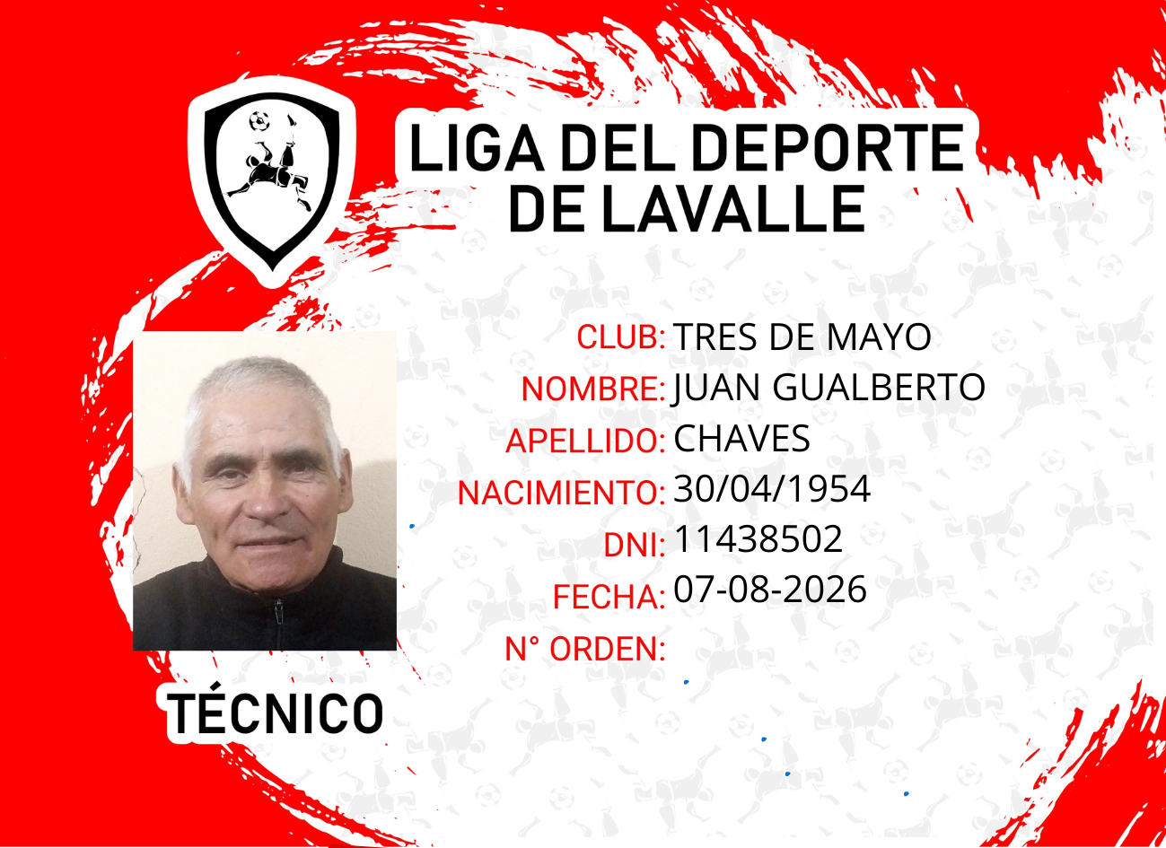 Foto carnet CHAVES, JUAN GUALBERTO