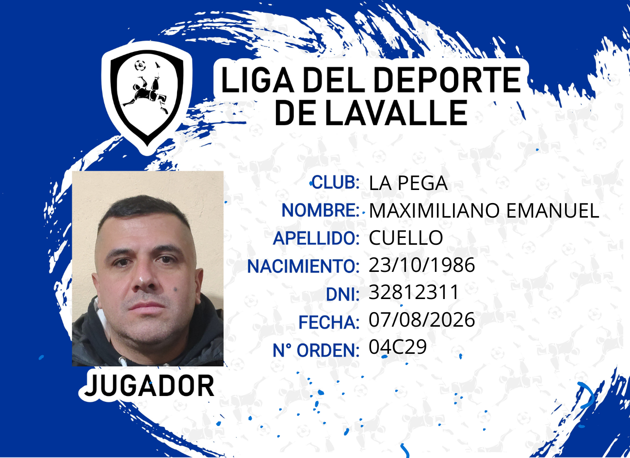 Foto carnet CUELLO, MAXIMILIANO EMANUEL