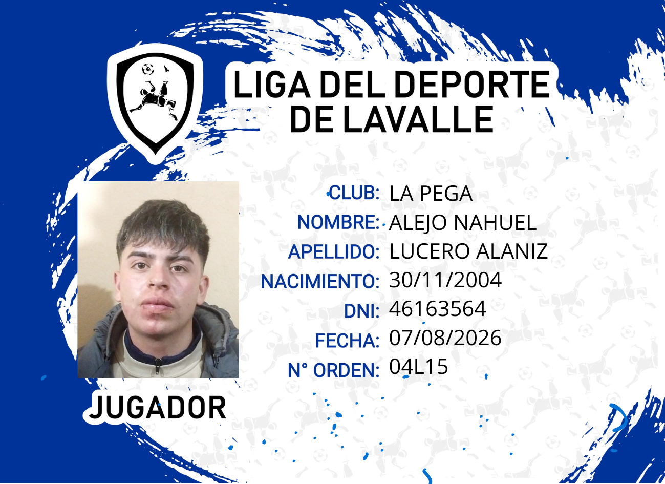 Foto carnet LUCERO ALANIZ, ALEJO NAHUEL