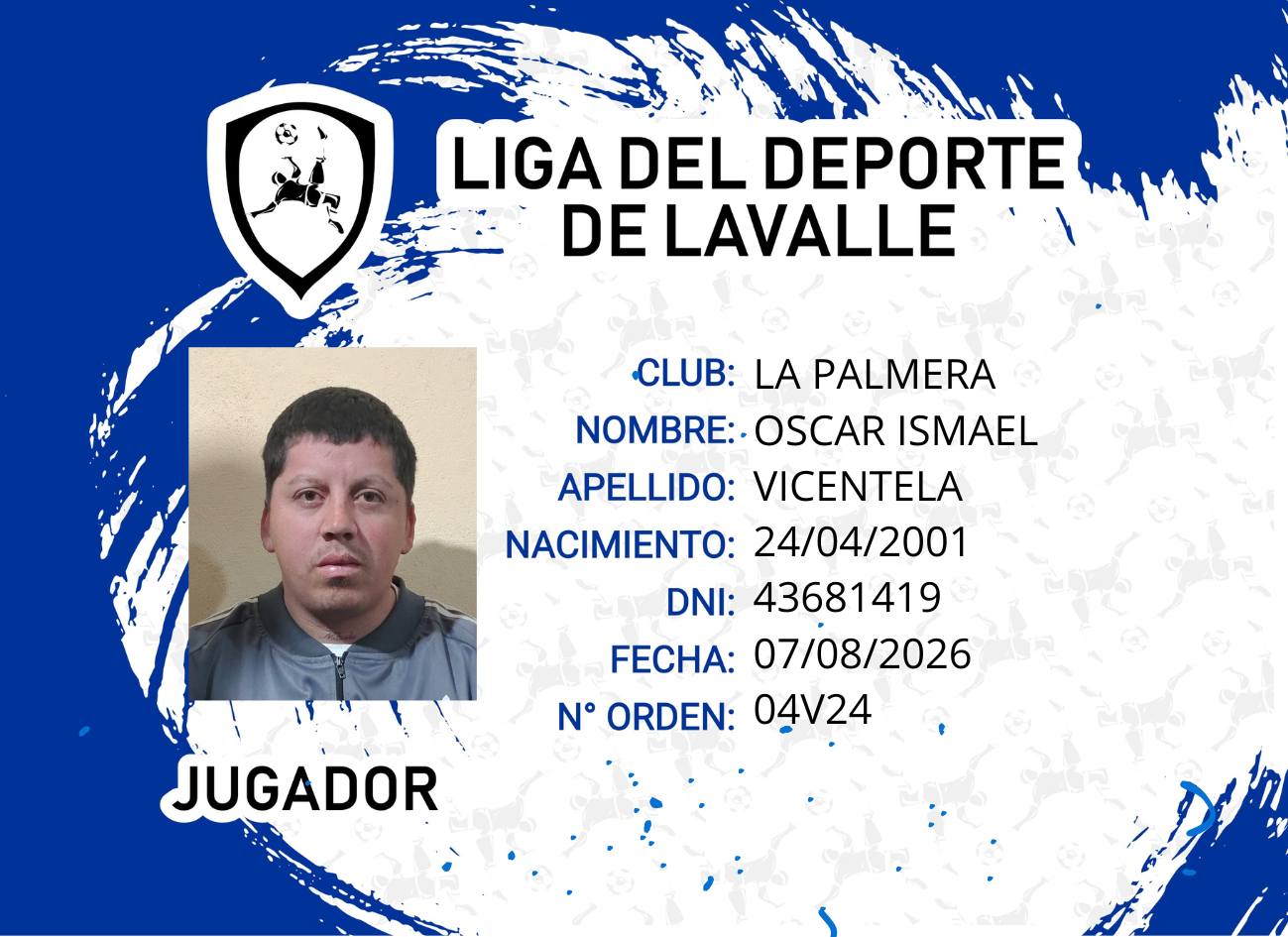 Foto carnet VICENTELA, OSCAR ISMAEL