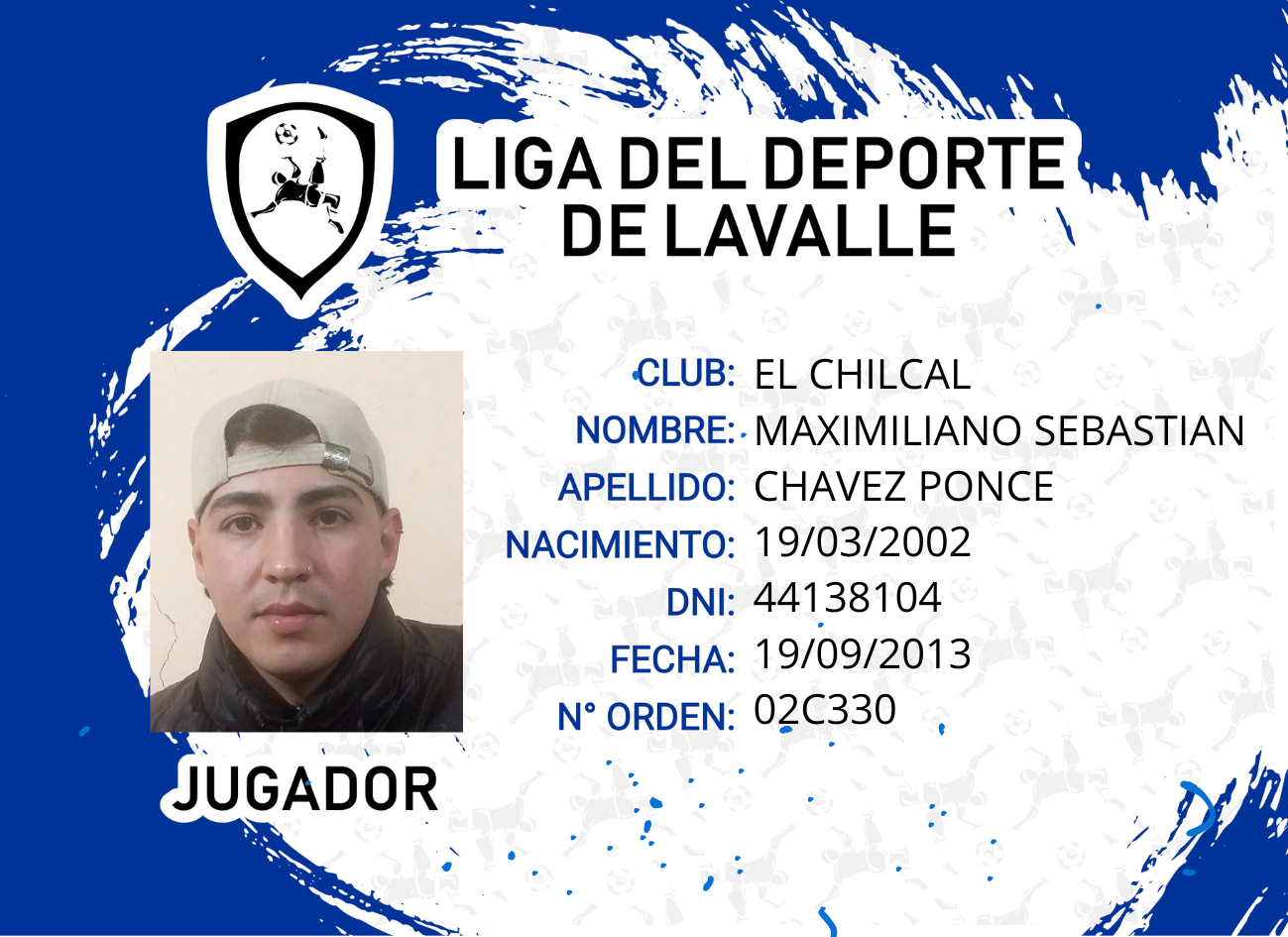 Foto carnet CHAVEZ PONCE, MAXIMILIANO SEBASTIAN
