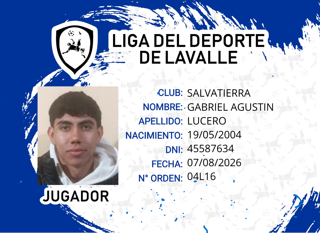 Foto carnet LUCERO, GABRIEL AGUSTIN