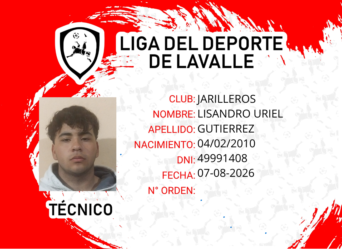 Foto carnet GUTIERREZ, LISANDRO URIEL
