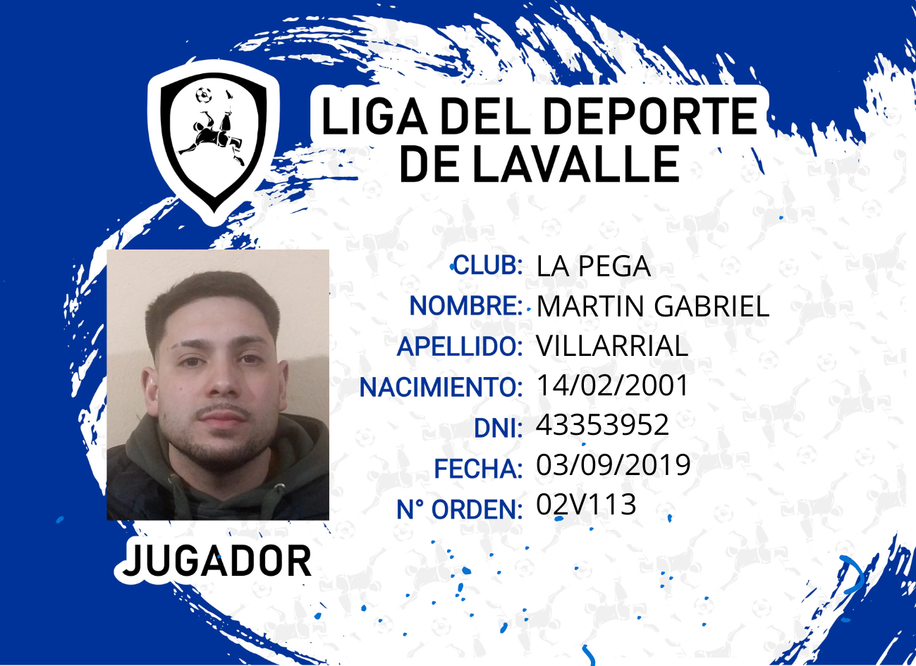 Foto carnet VILLARRIAL, MARTIN GABRIEL