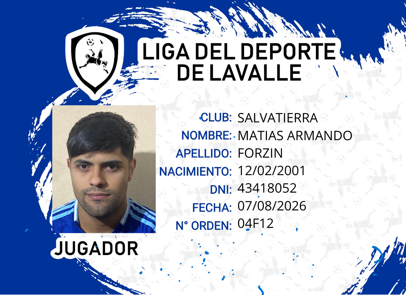 Foto carnet FORZIN, MATIAS ARMANDO