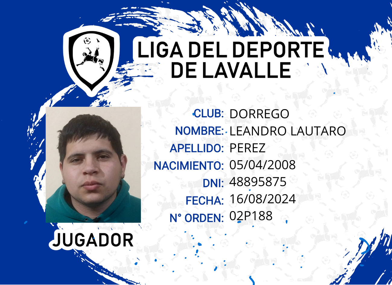 Foto carnet PEREZ, LEANDRO LAUTARO