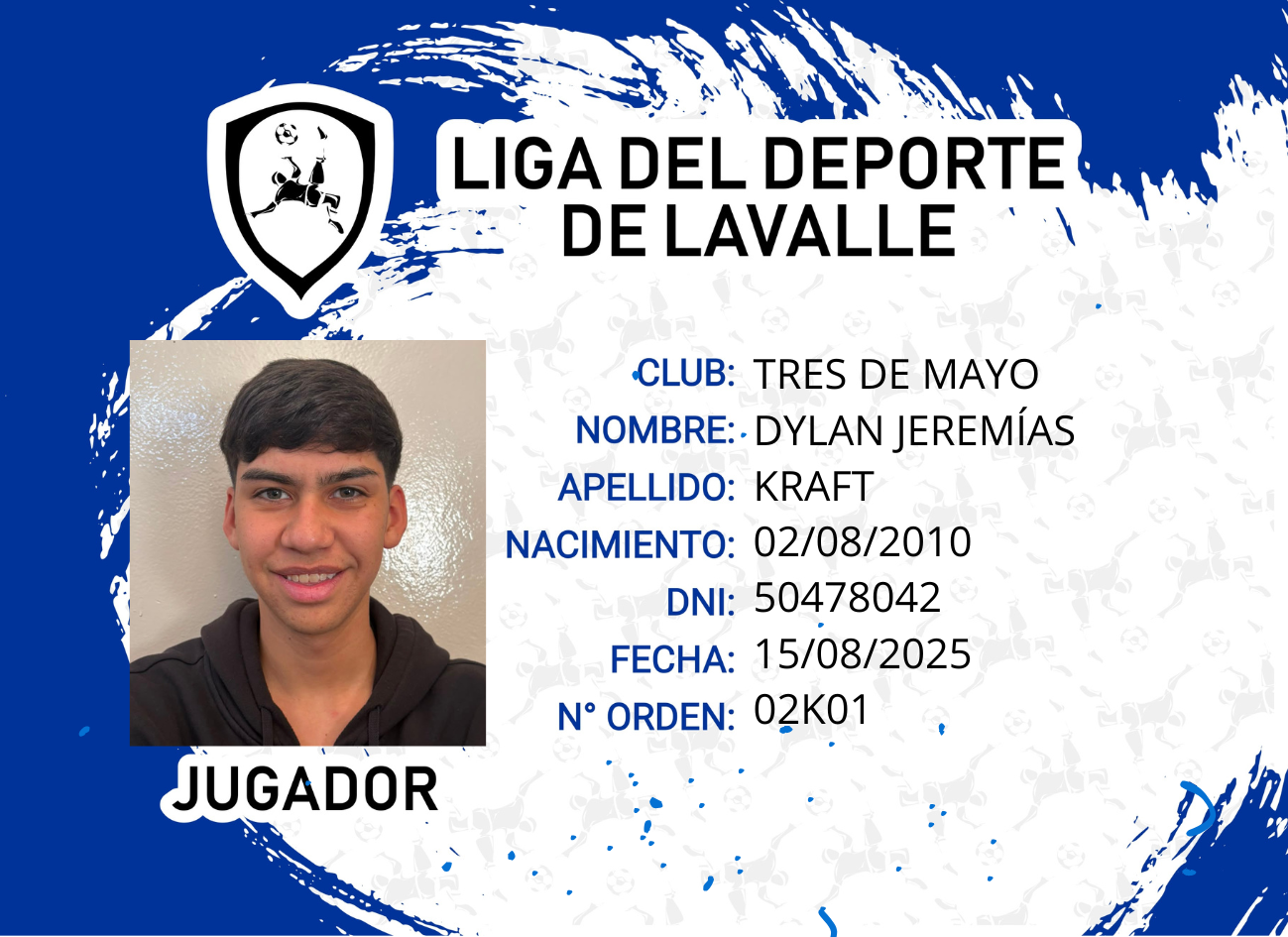 Foto carnet KRAFT, DYLAN JEREMIAS