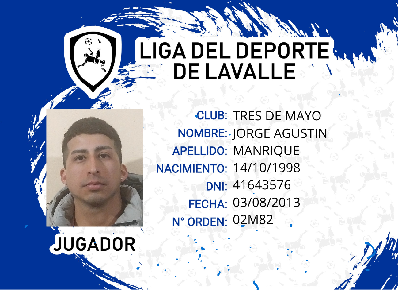 Foto carnet MANRIQUE, JORGE AGUSTIN
