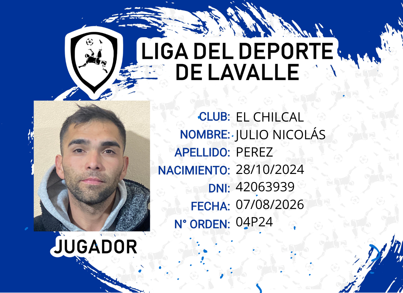 Foto carnet PEREZ, JULIO NICOLAS