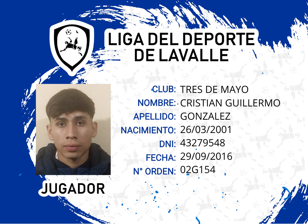Foto carnet GONZALEZ, CRISTIAN GUILLERMO
