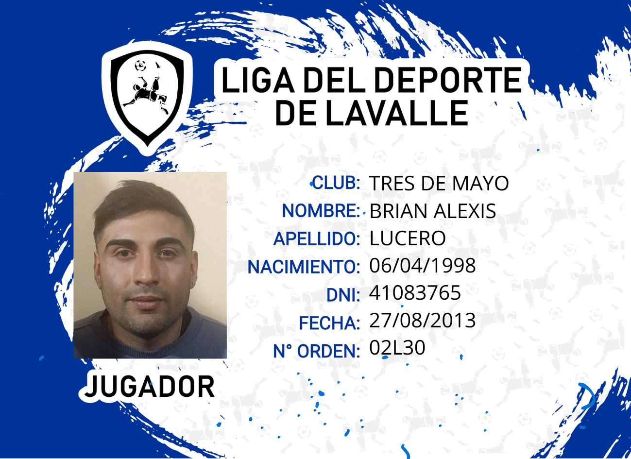 Foto carnet LUCERO, BRIAN ALEXIS