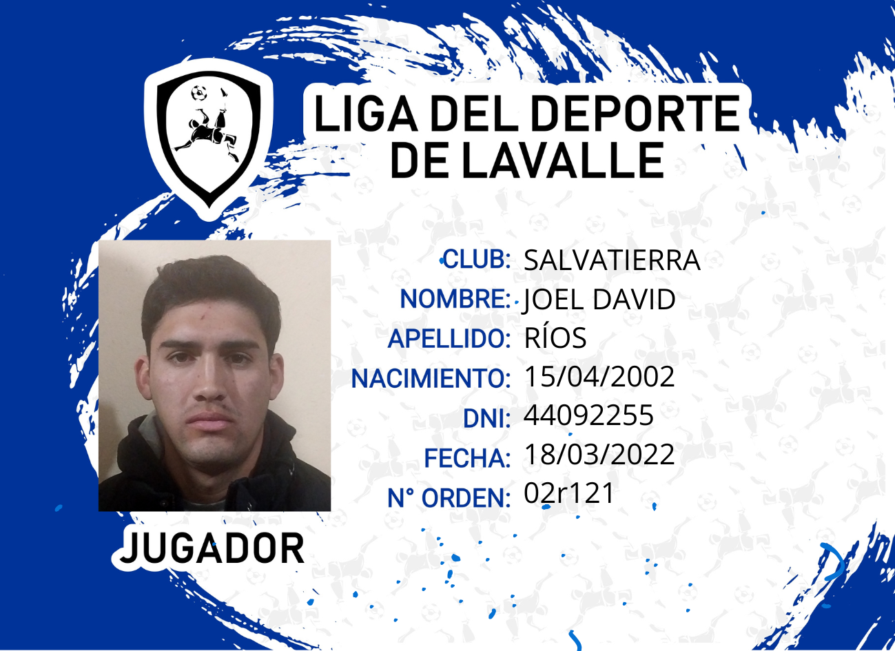 Foto carnet RIOS, JOEL DAVID