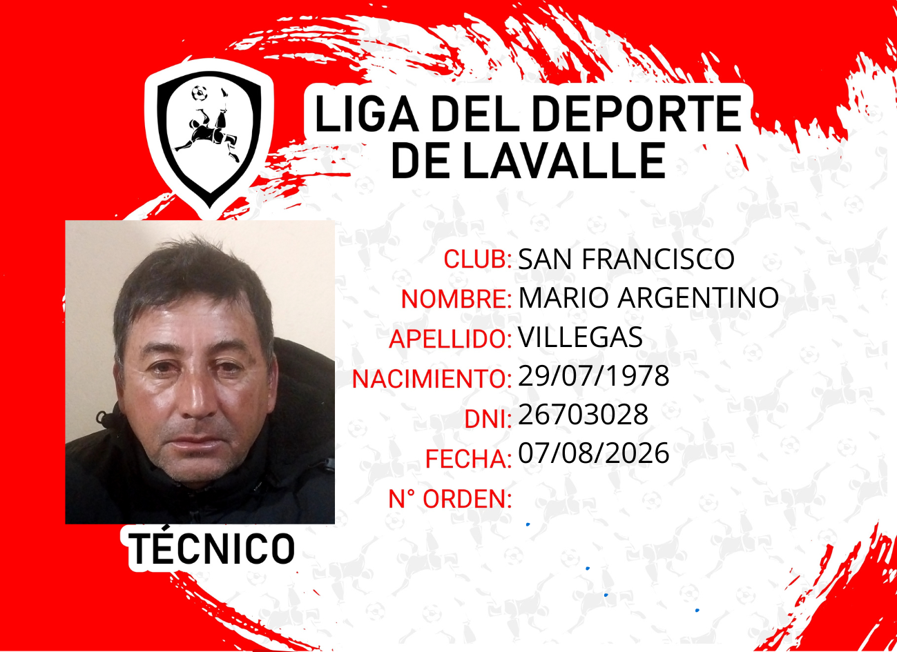 Foto carnet VILLEGAS, MARIO ARGENTINO