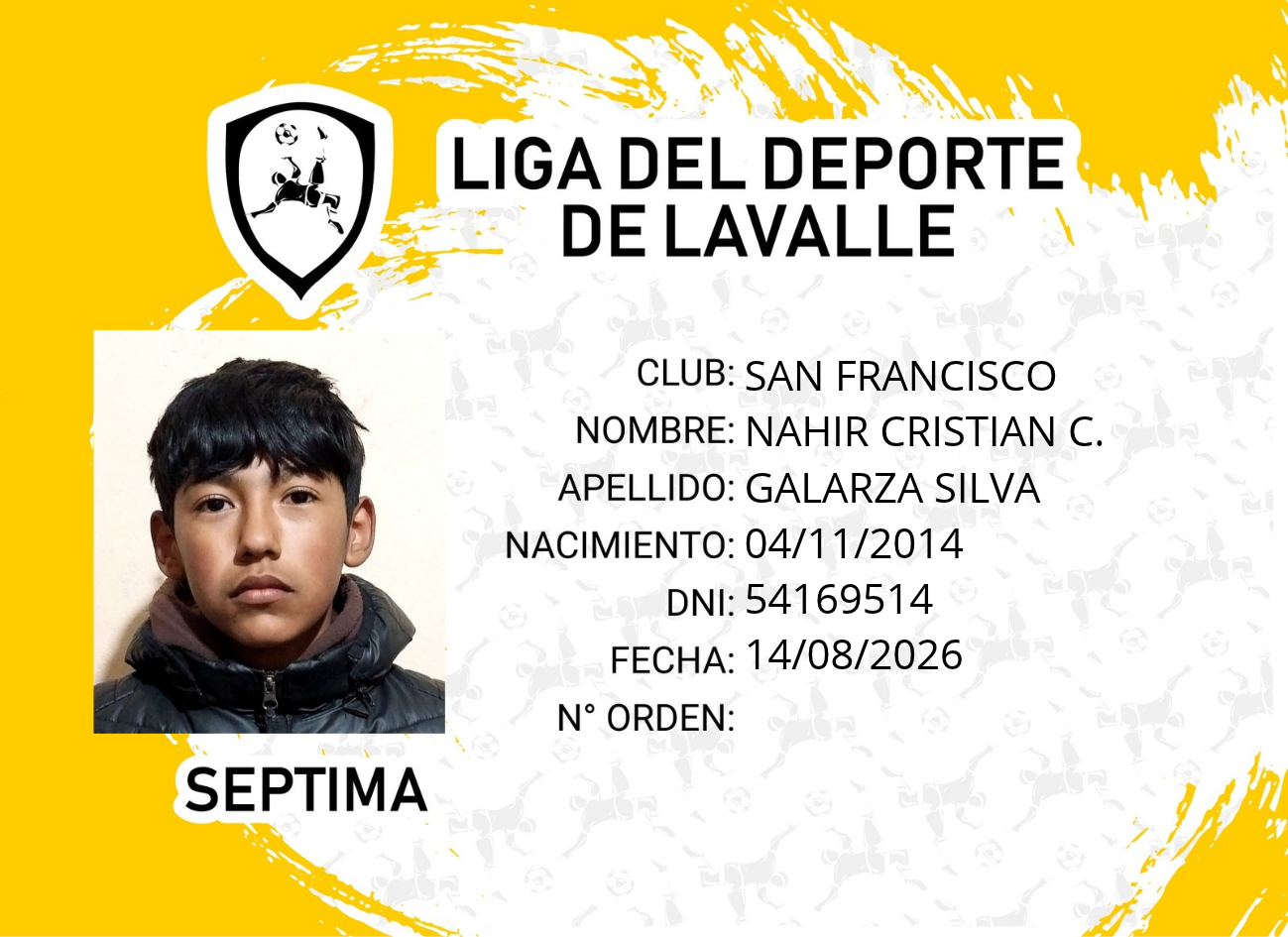 Foto carnet GALARZA SILVA, NAHIR CRISTIAN C.