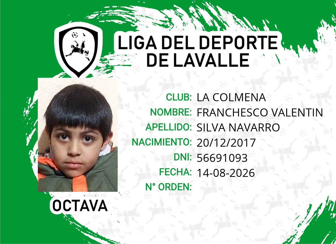 Foto carnet SILVA NAVARRO, FRANCHESCO VALENTIN