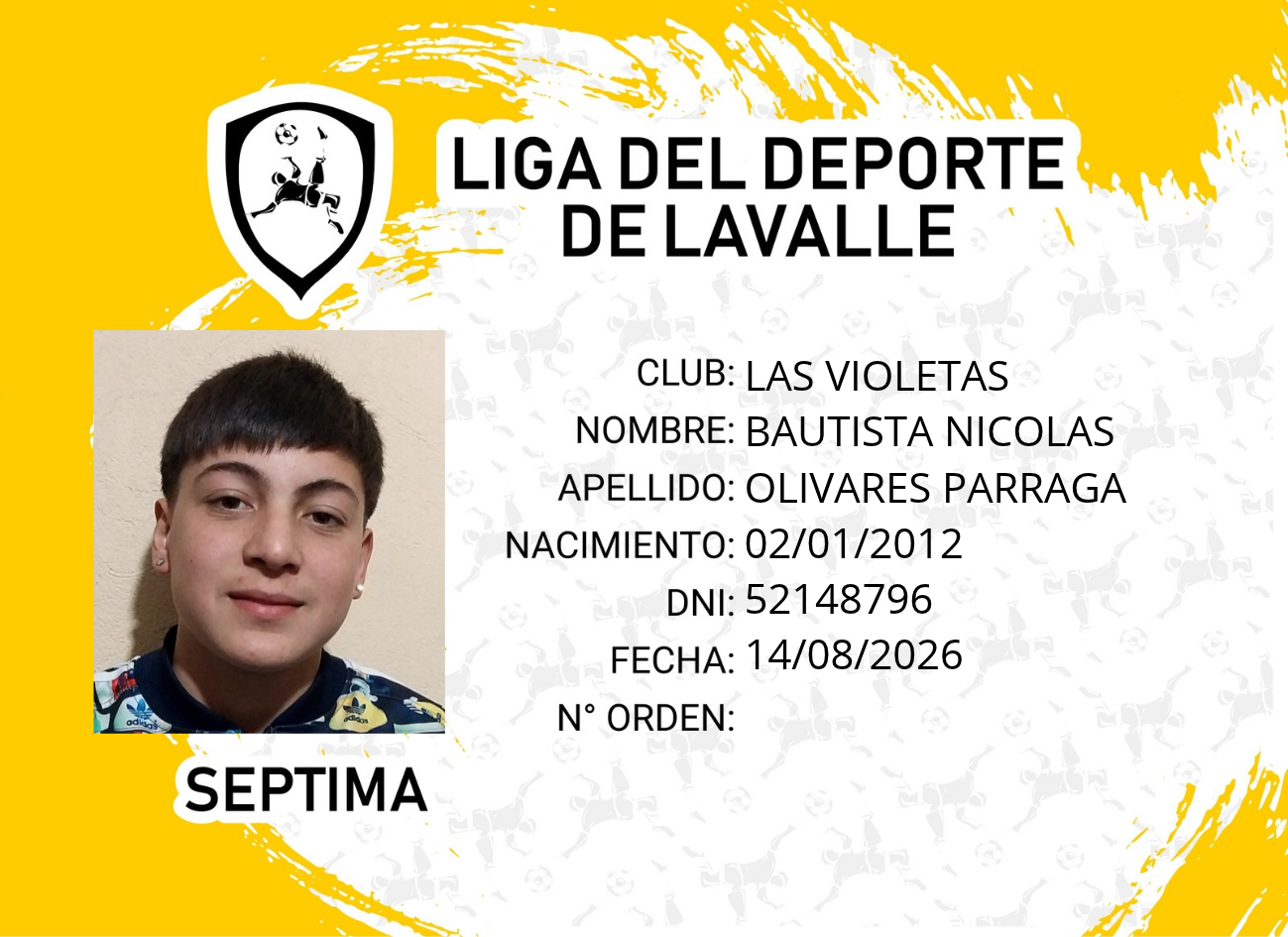 Foto carnet OLIVARES PARRAGA, BAUTISTA NICOLAS