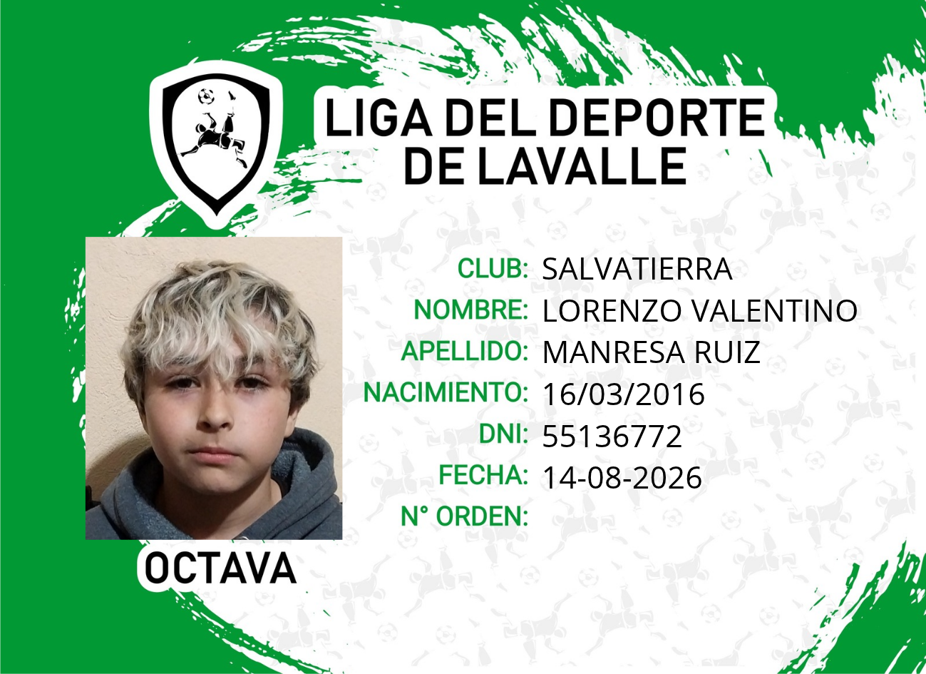 Foto carnet MANRESA RUIZ, LORENZO VALENTINO