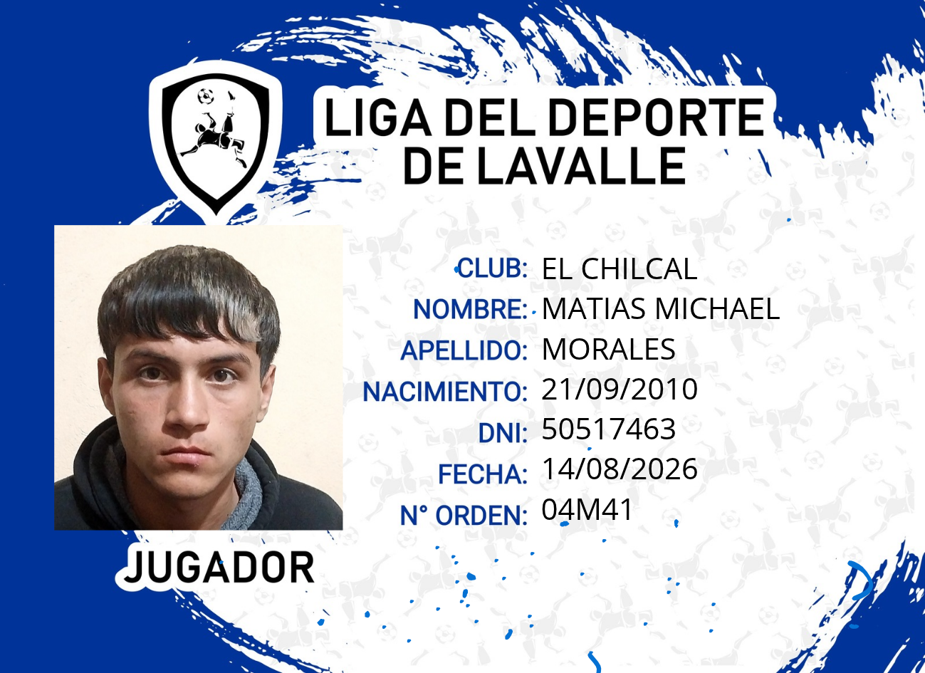 Foto carnet MORALES, MATIAS MICHAEL