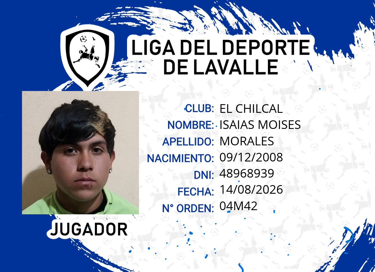 Foto carnet MORALES, ISAIAS MOISES
