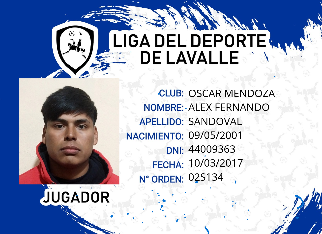 Foto carnet SANDOVAL, ALEX FERNANDO