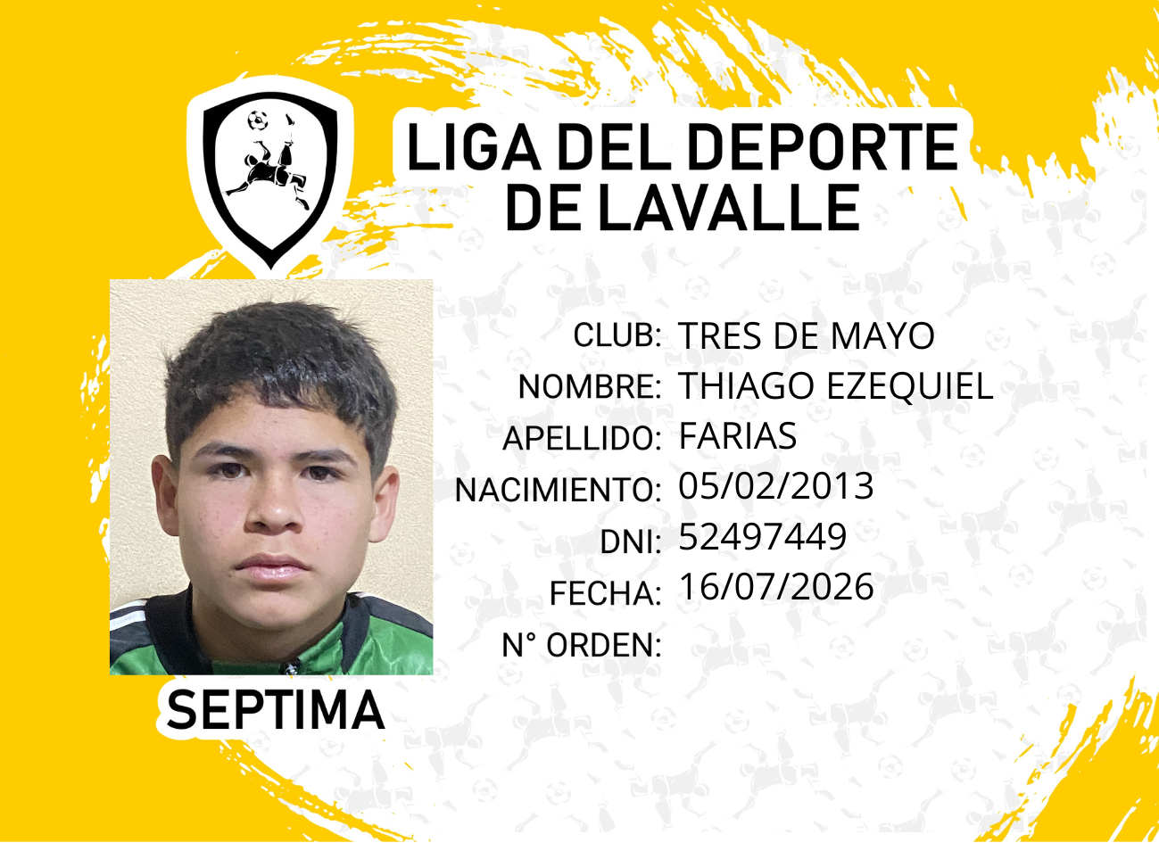 Foto carnet FARÍAS, THIAGO EZEQUIEL