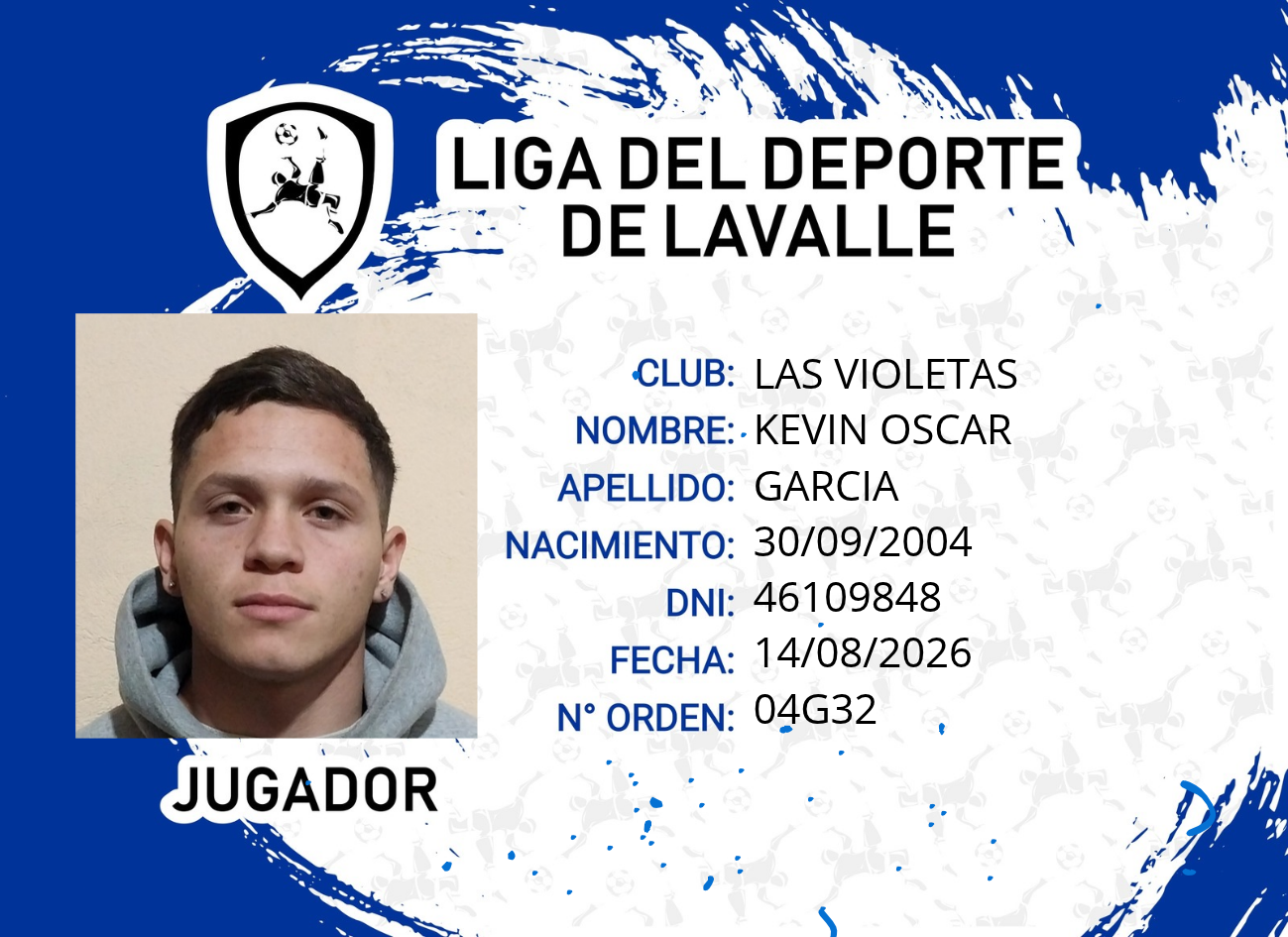 Foto carnet GARCIA, KEVIN OSCAR