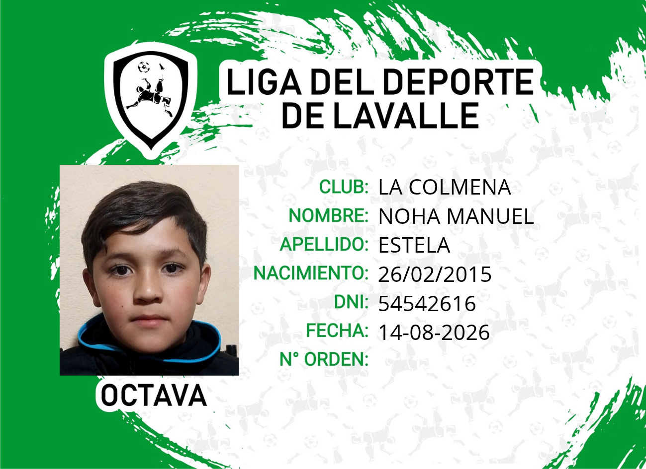 Foto carnet ESTELA, NOHA MANUEL