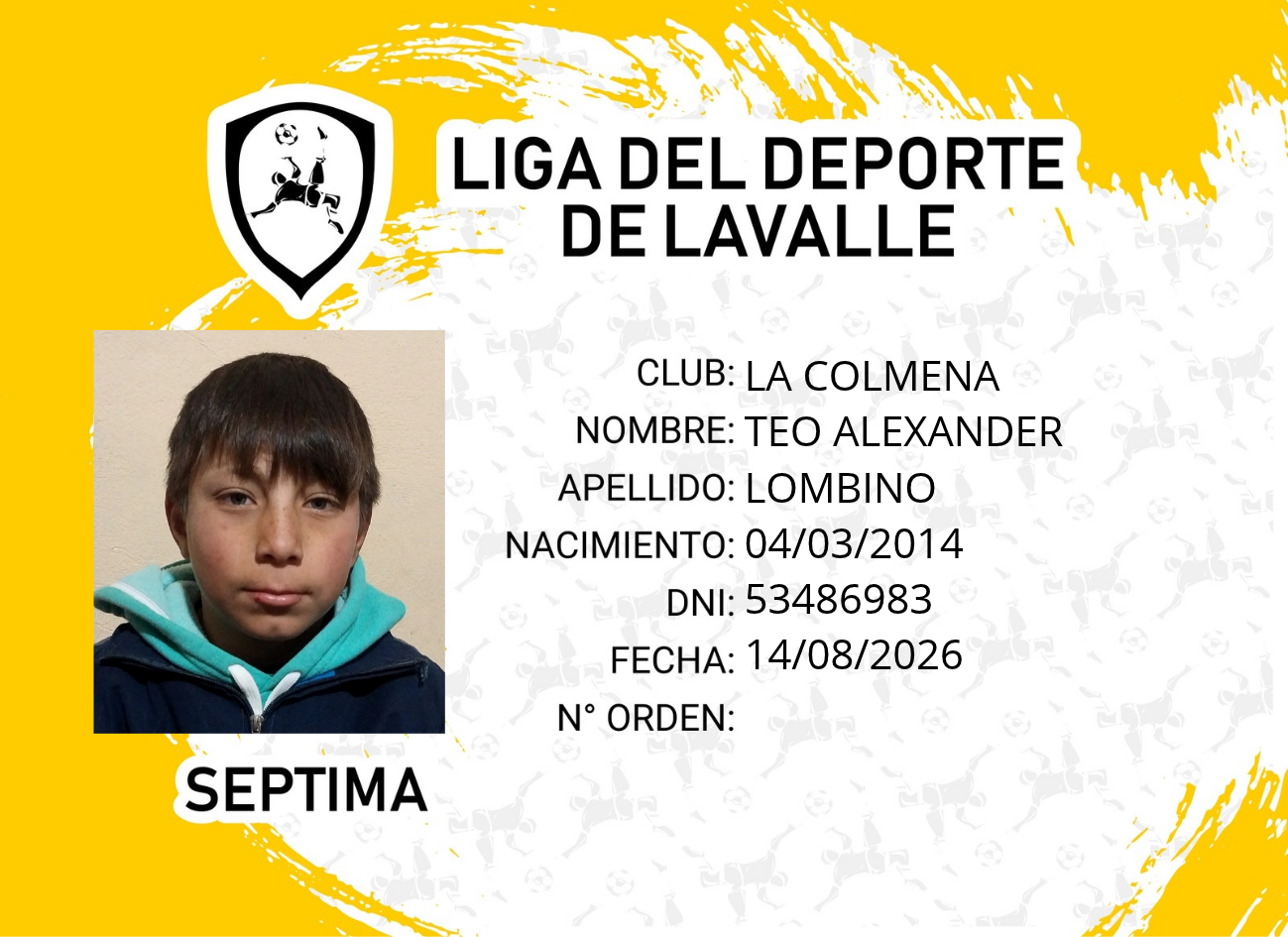 Foto carnet LOMBINO, TEO ALEXANDER