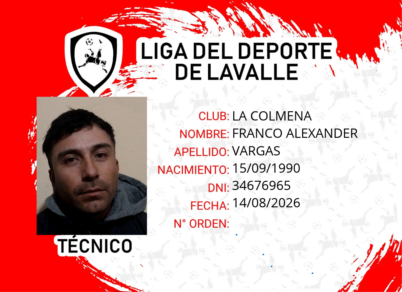 Foto carnet VARGAS, FRANCO ALEXANDER