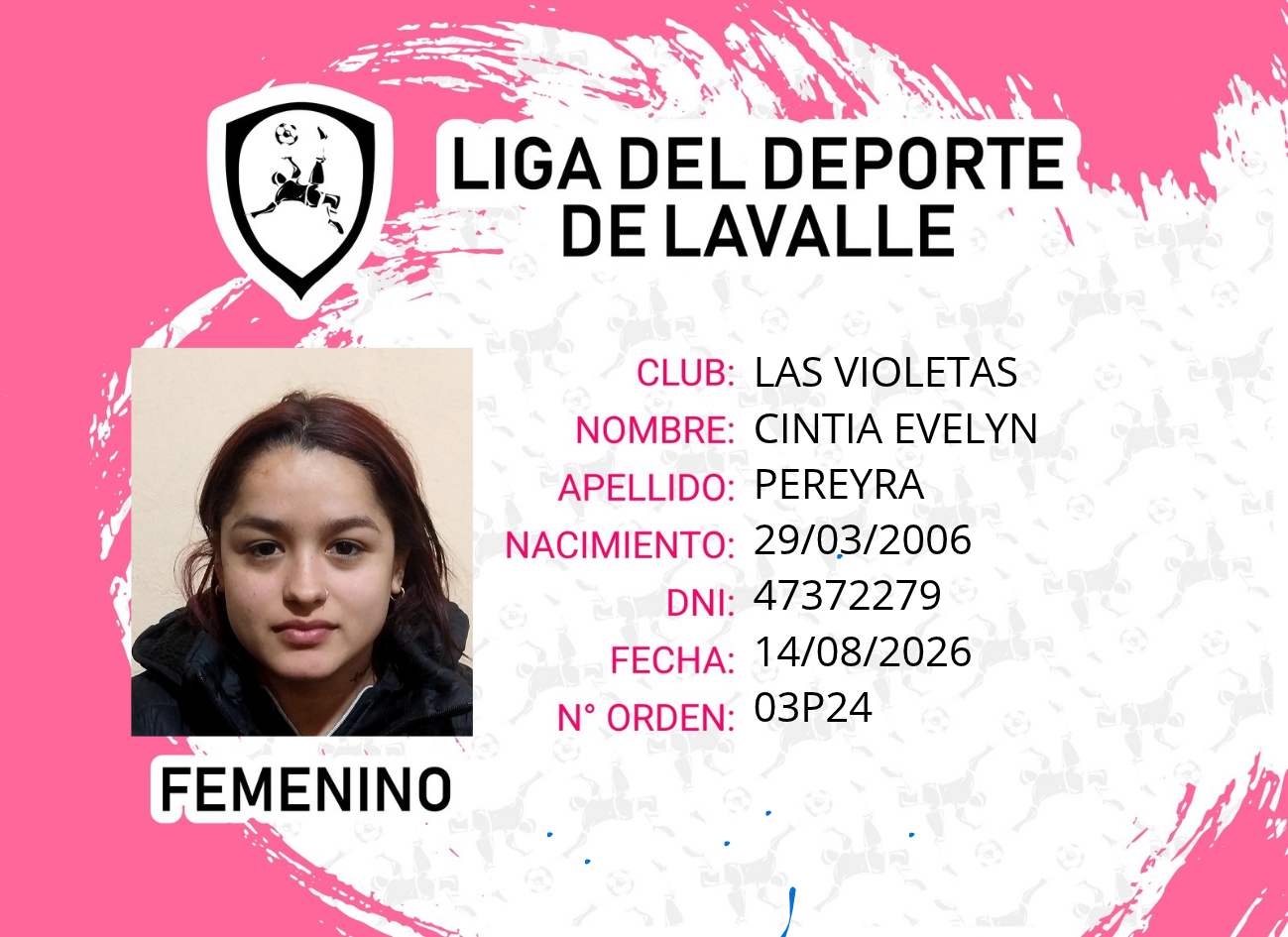 Foto carnet PEREYRA, CINTIA EVELYN