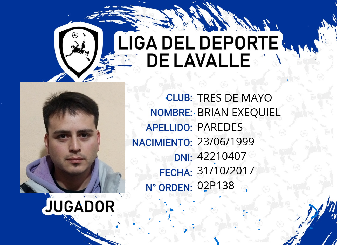 Foto carnet PAREDES, BRIAN EXEQUIEL