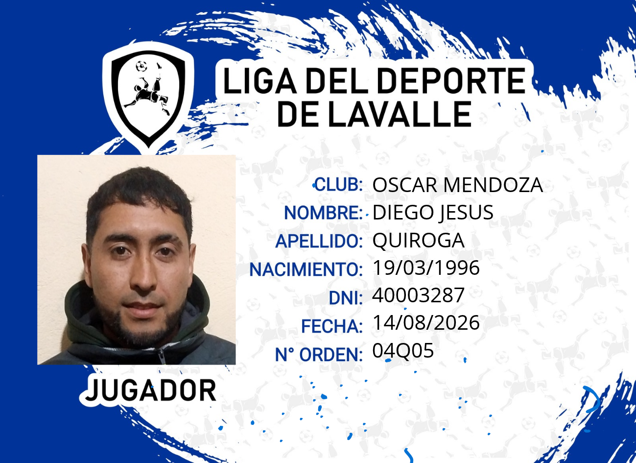 Foto carnet QUIROGA, DIEGO JESUS