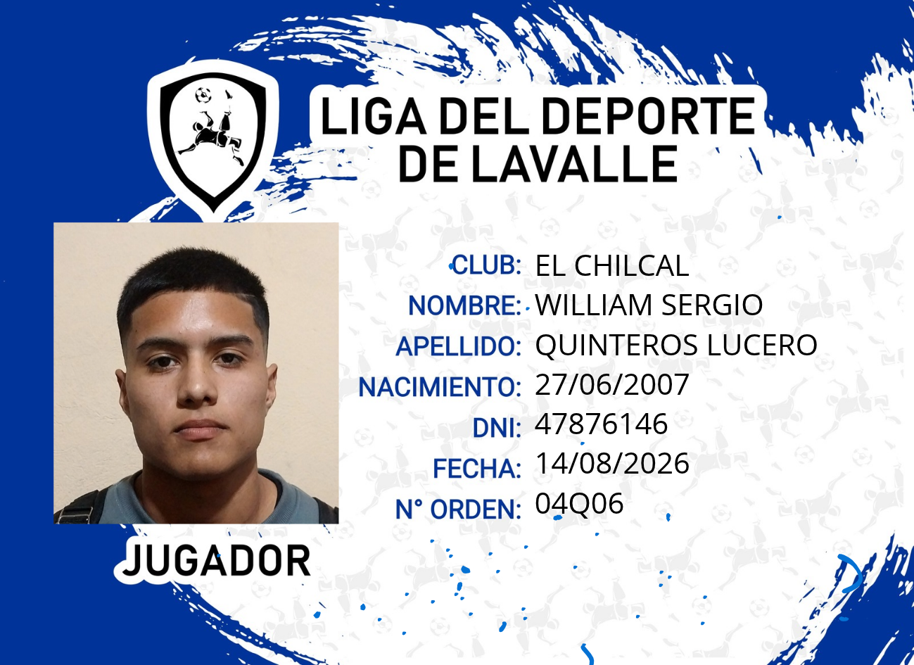 Foto carnet QUINTEROS LUCERO, WILLIAM SERGIO