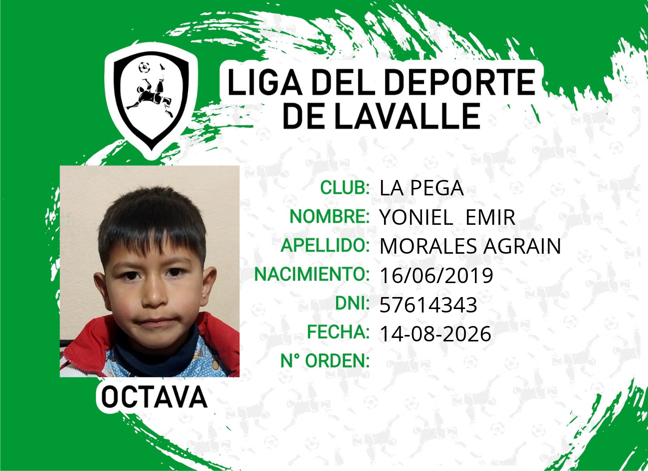 Foto carnet MORALES AGRAIN, YONIEL EMIR