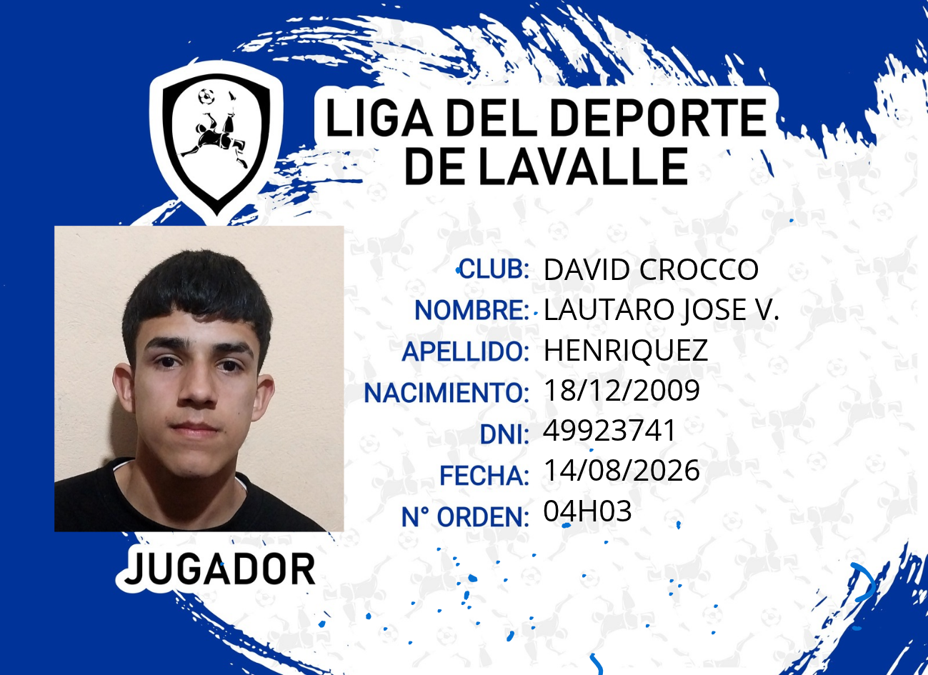 Foto carnet HENRIQUEZ, LAUTARO JOSE V.