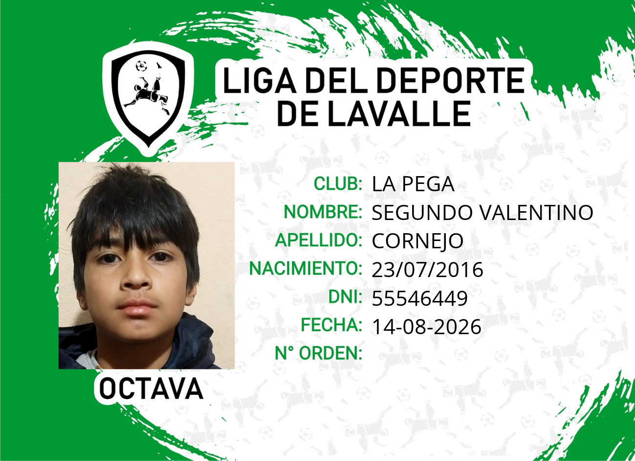 Foto carnet CORNEJO, SEGUNDO VALENTINO