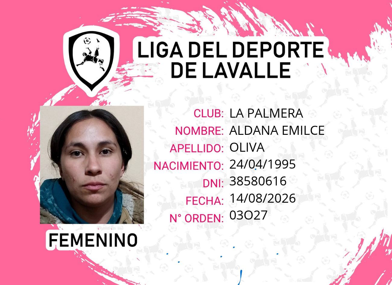 Foto carnet OLIVA, ALDANA EMILCE