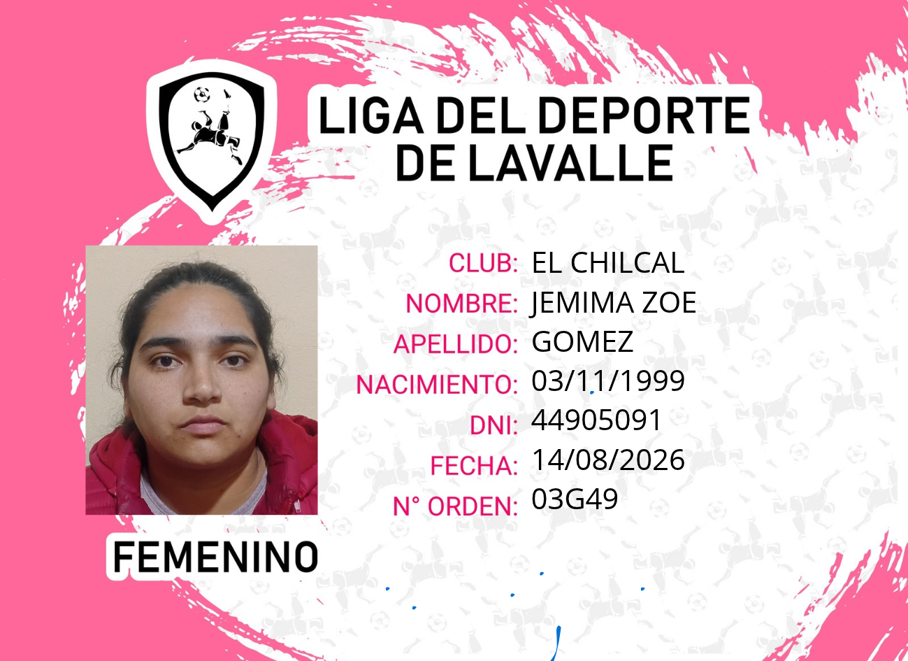 Foto carnet GOMEZ, JEMIMA ZOE