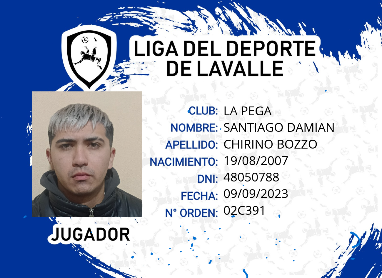 Foto carnet CHIRINO BOZZO, SANTIAGO DAMIAN