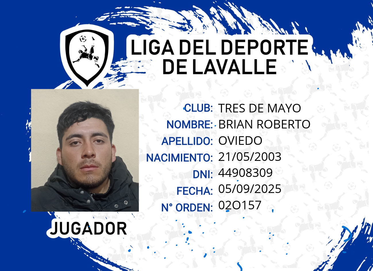 Foto carnet OVIEDO, BRIAN ROBERTO