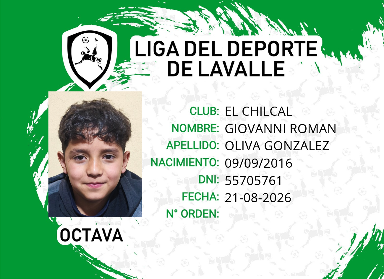 Foto carnet OLIVA GONZALEZ, GIOVANNI ROMAN