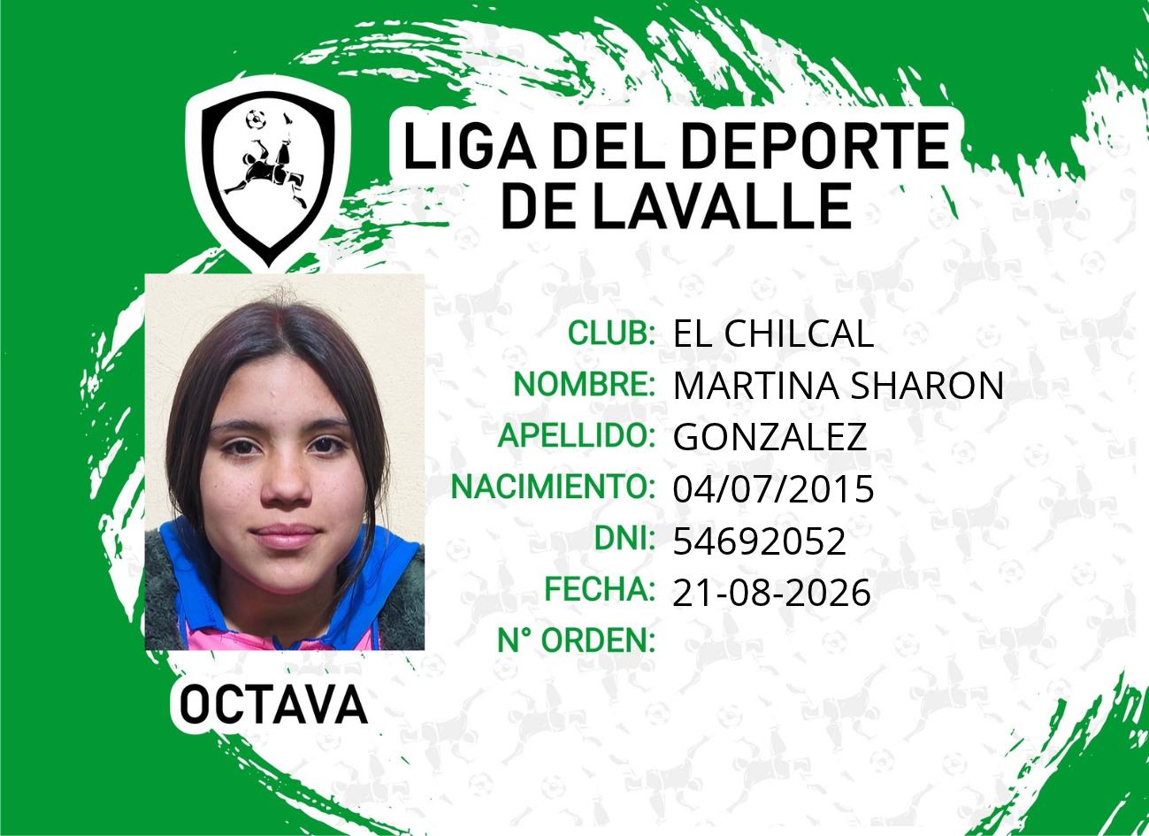 Foto carnet GONZALEZ, MARTINA SHARON