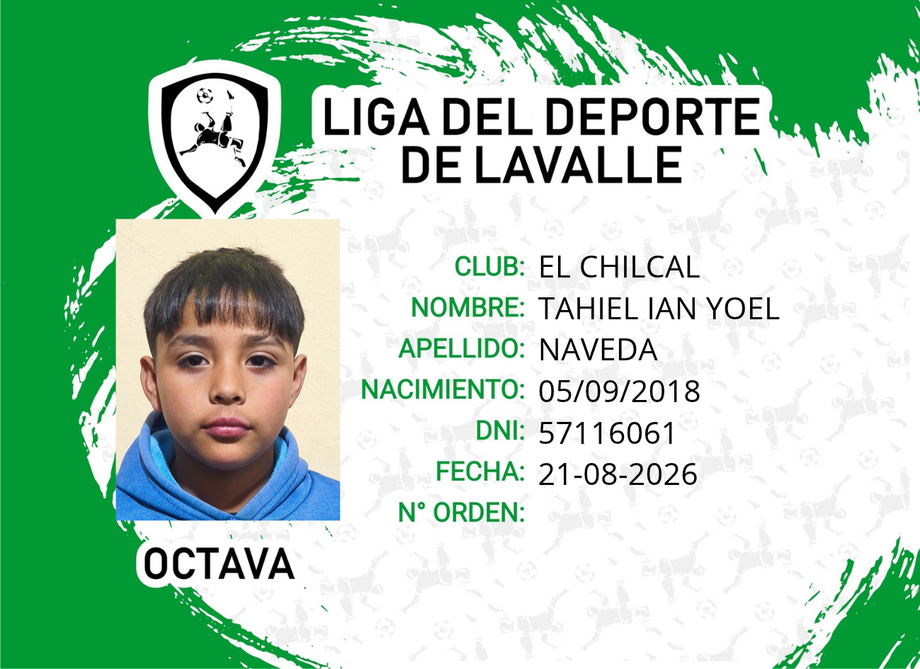 Foto carnet NAVEDA, TAHIEL IAN YOEL