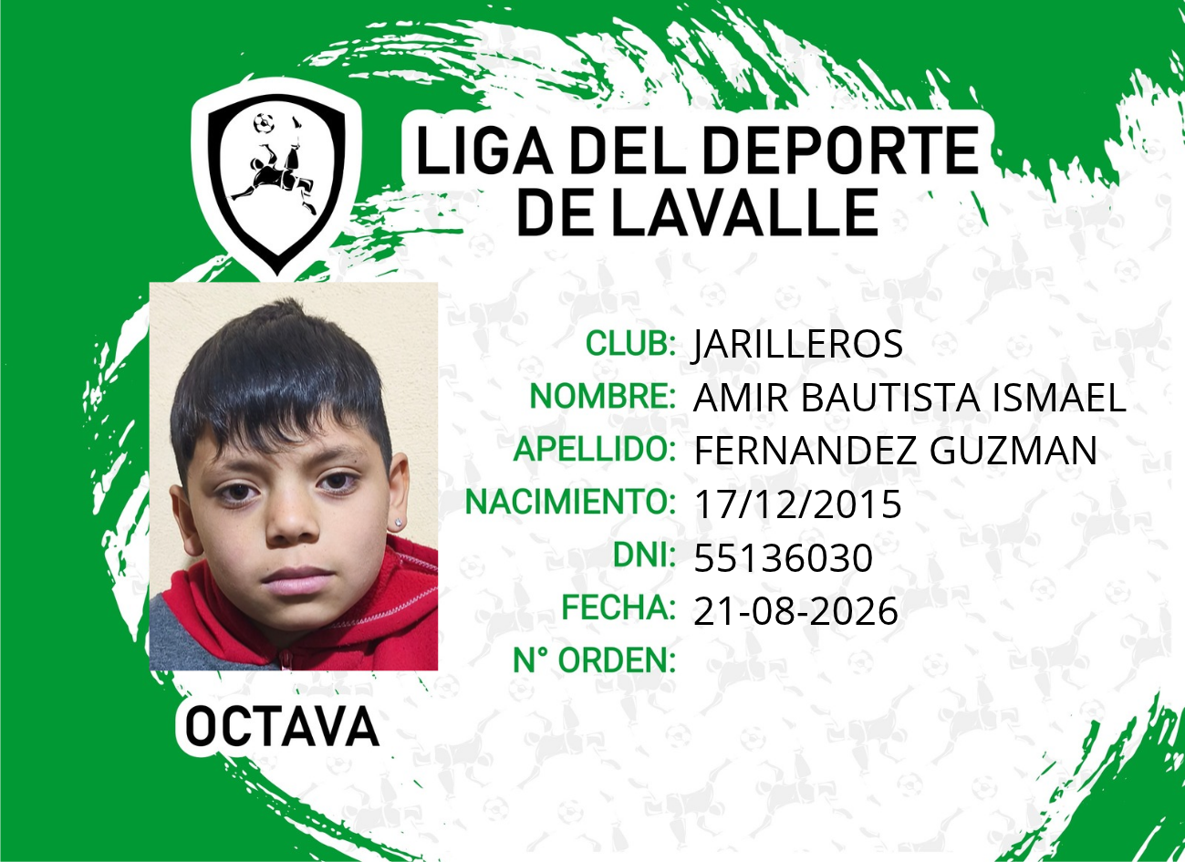Foto carnet FERNANDEZ GUZMAN, AMIR BAUTISTA ISMAEL