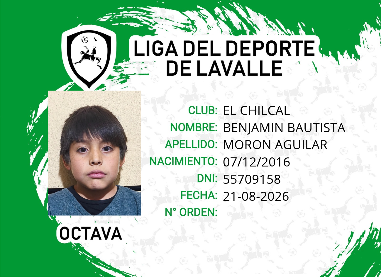 Foto carnet MORON AGUILAR, BENJAMIN BAUTISTA