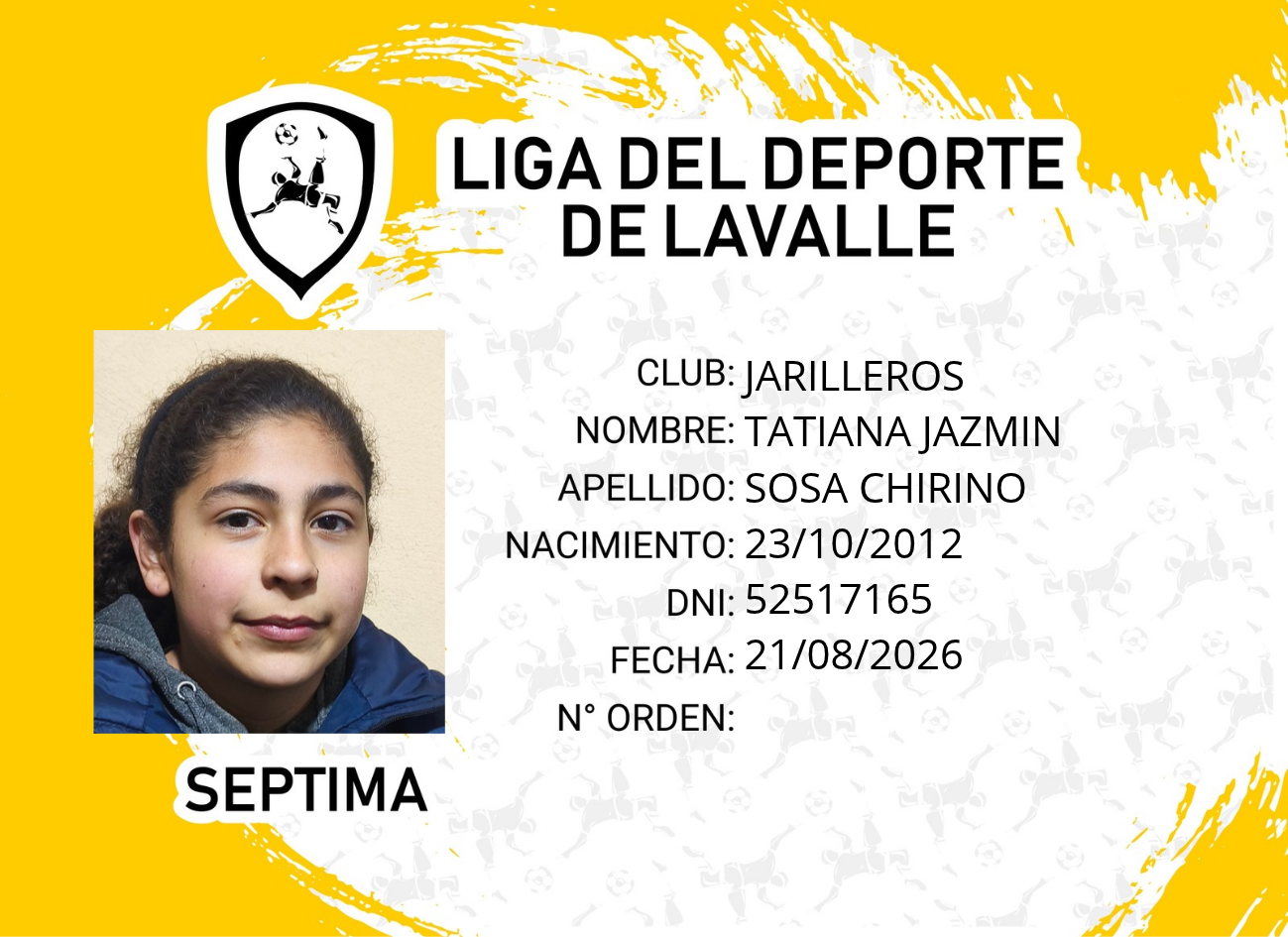 Foto carnet SOSA CHIRINO, TATIANA JAZMIN