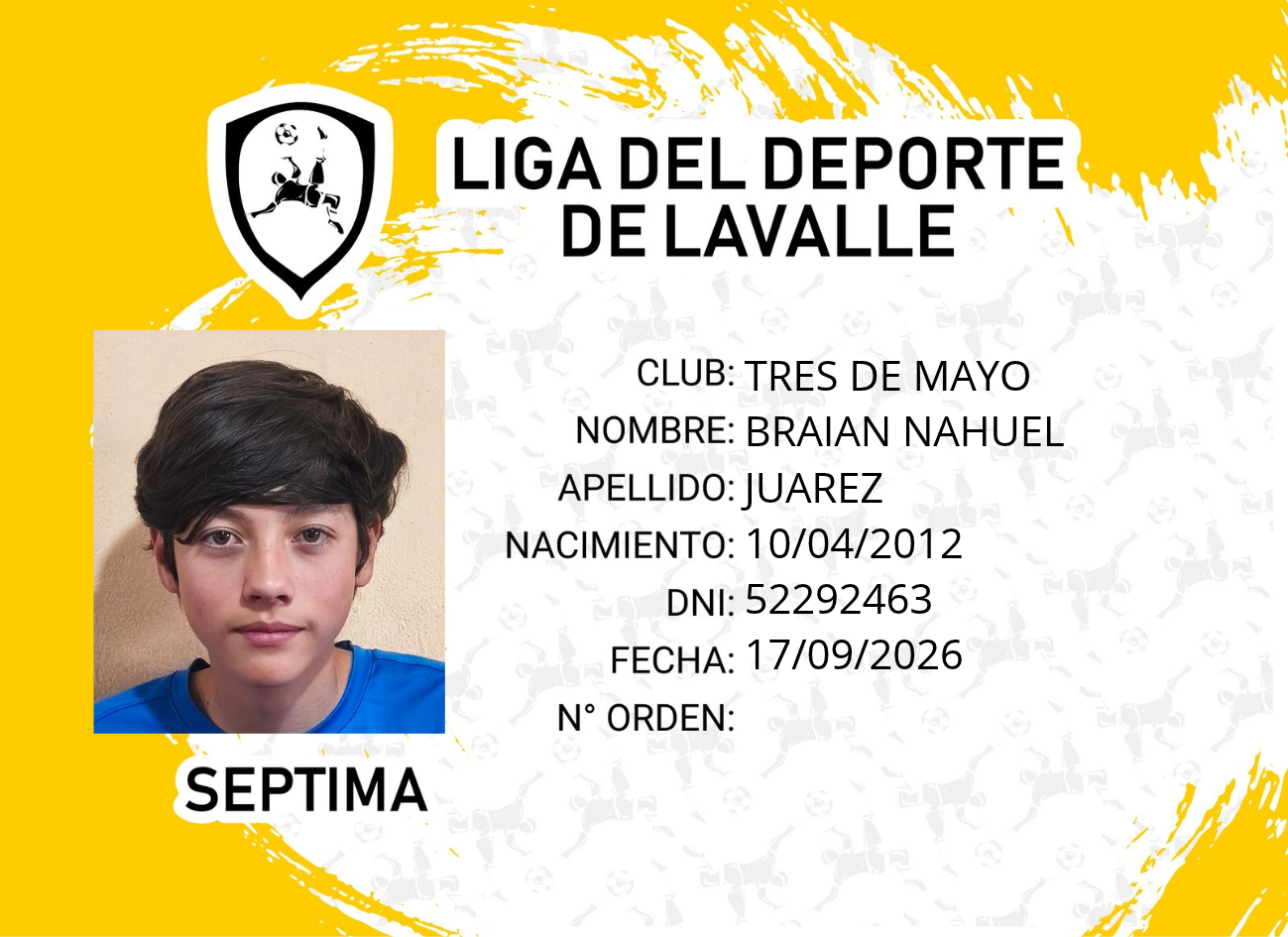 Foto carnet JUAREZ, BRAIAN NAHUEL