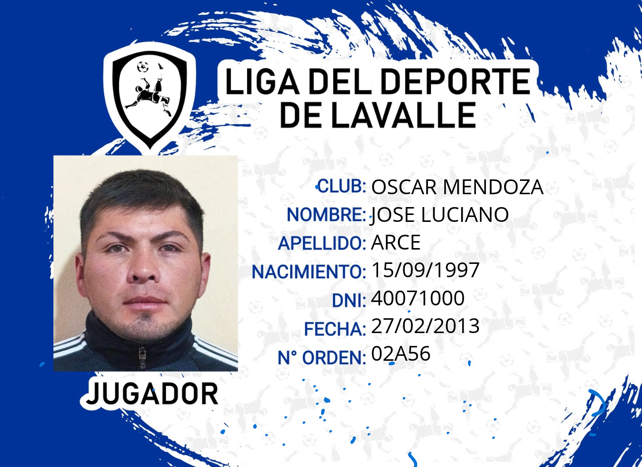 Foto carnet ARCE, JOSE LUCIANO